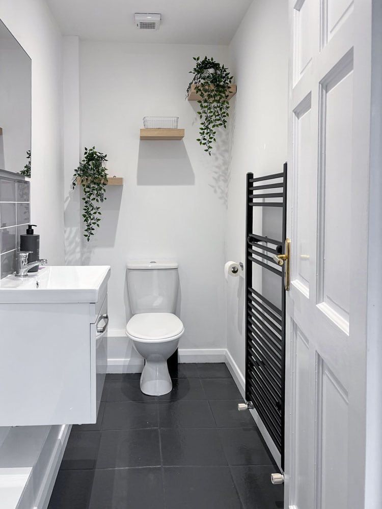 Toilet and washbasin on ground floor